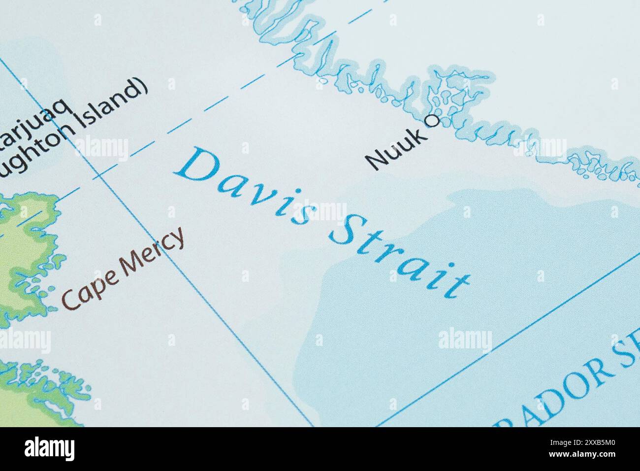 Gros plan sur une région du détroit de Davis dans la mer arctique du Canada Banque D'Images
