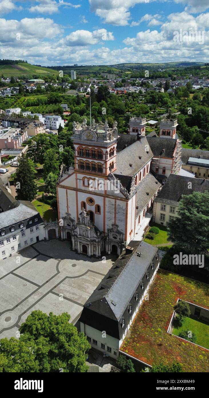 Drone photo Abbaye Saint Matthias Trèves Allemagne europe Banque D'Images