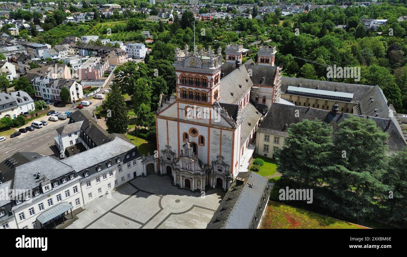 Drone photo Abbaye Saint Matthias Trèves Allemagne europe Banque D'Images