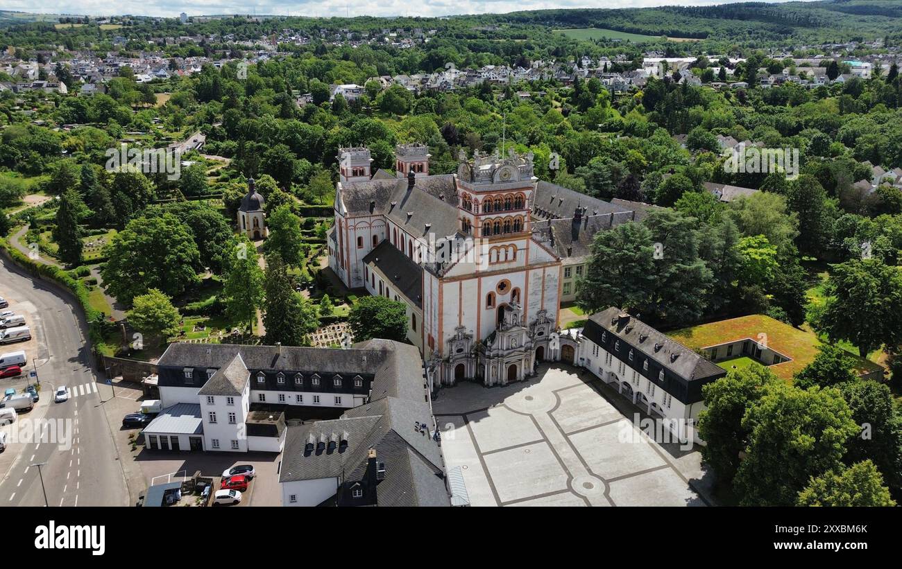 Drone photo Abbaye Saint Matthias Trèves Allemagne europe Banque D'Images
