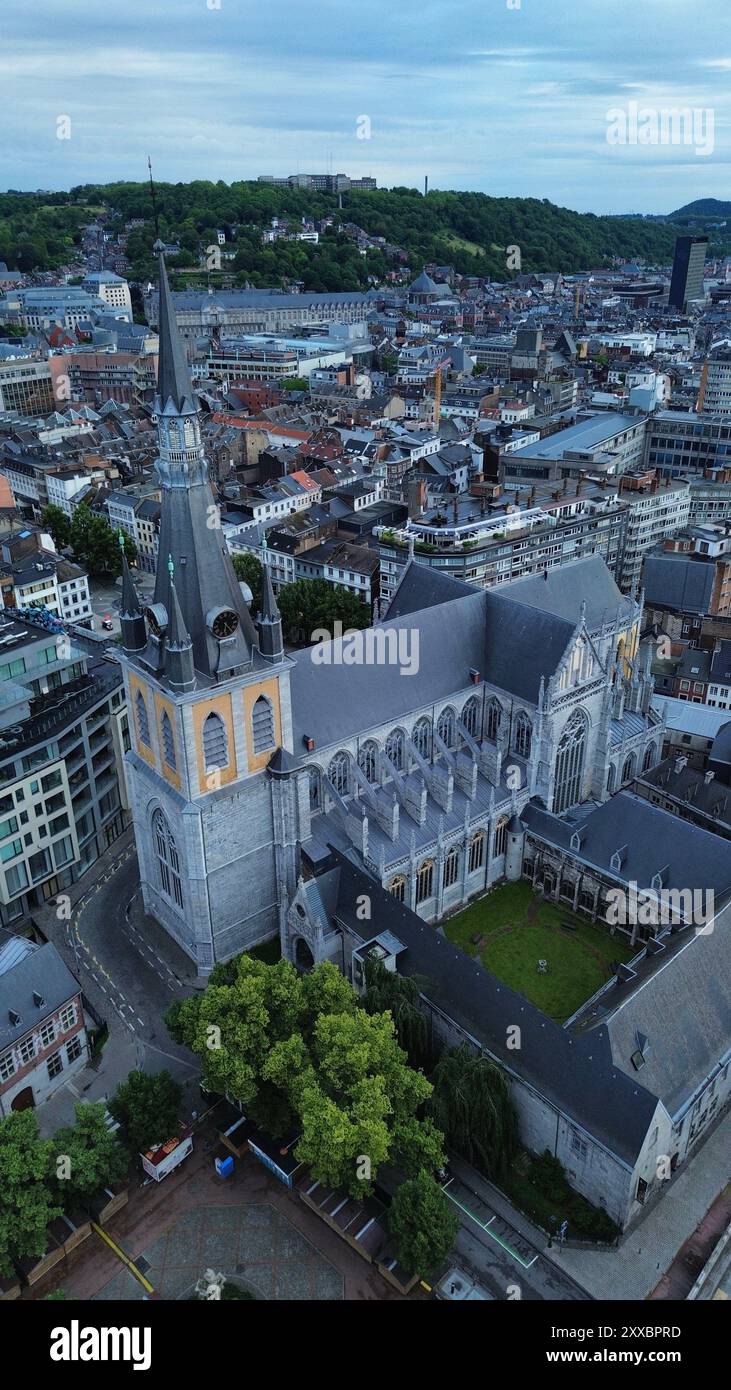 Drone photo Cathédrale de Liège Belgique europe Banque D'Images