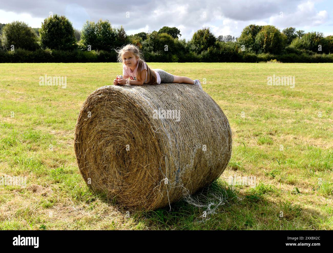 Amusement en famille à la ferme Shropshire, Angleterre, Grande-Bretagne, Royaume-Uni Banque D'Images