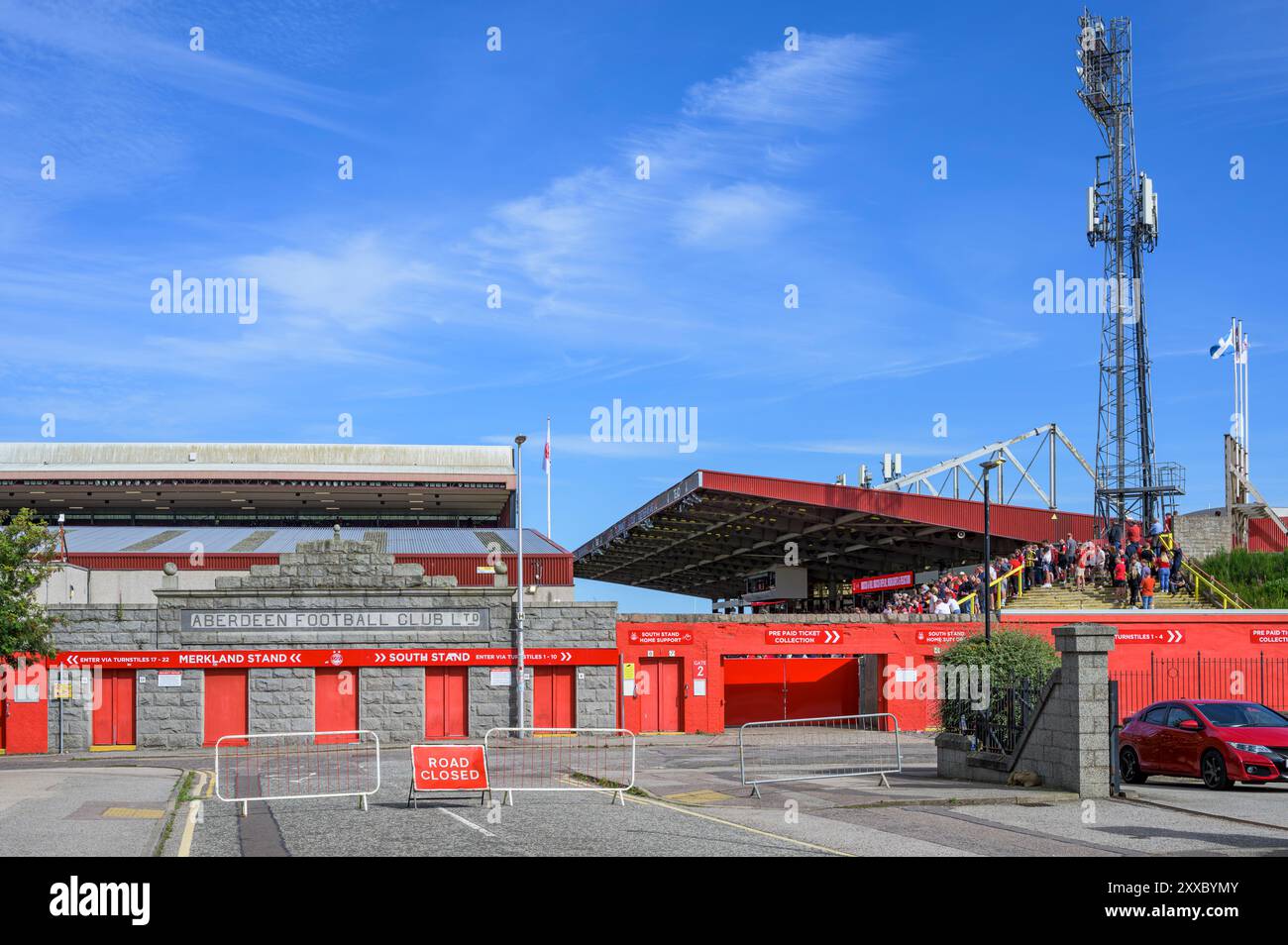 Pittodrie Stadium le stade de l'Aberdeen Football Club le jour du match, Écosse, Royaume-Uni, Europe Banque D'Images