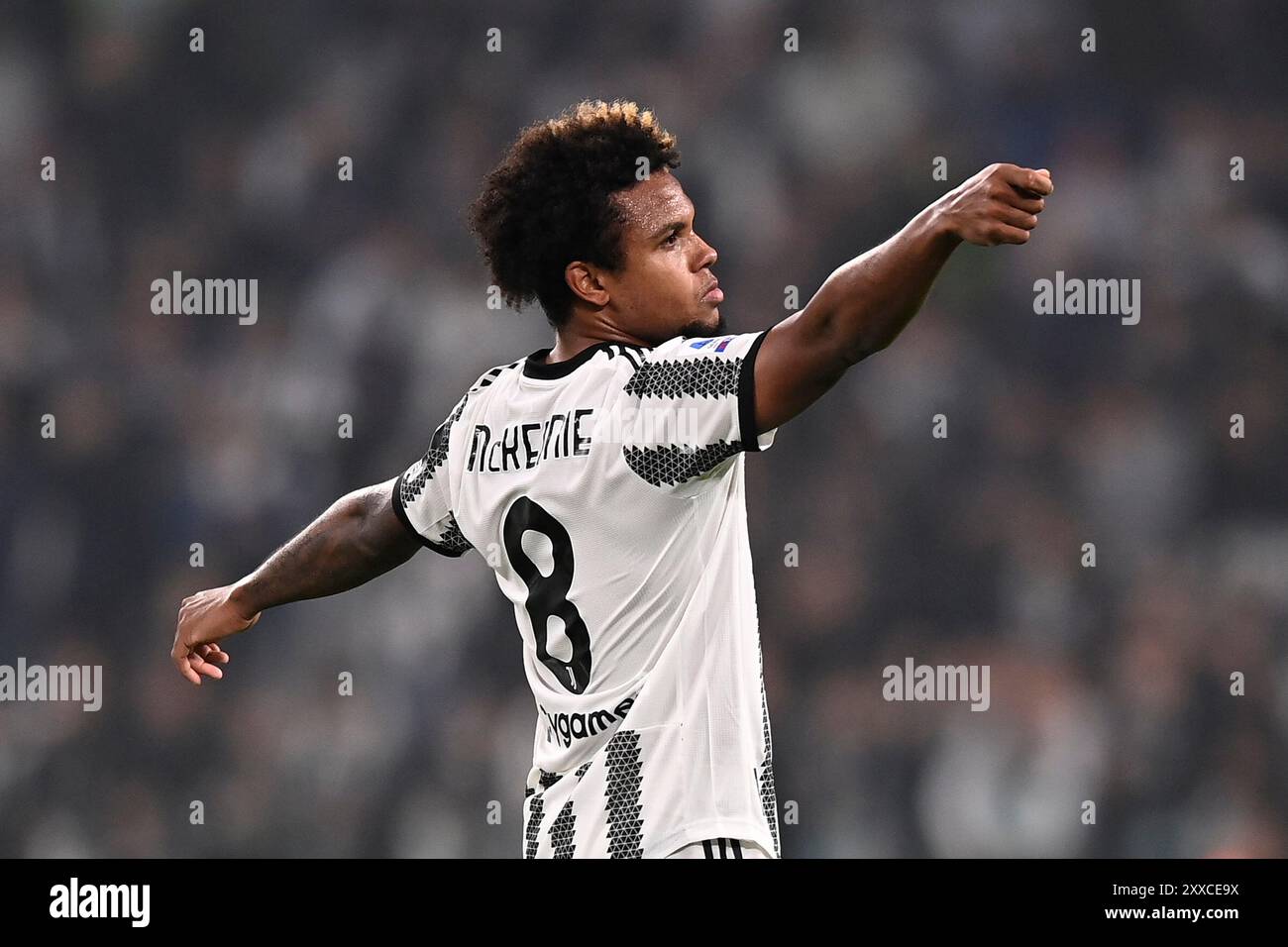 Torino, Italie. 21 octobre 2022. Foto Fabio Ferrari/LaPresse 21 Ottobre 2022 - Torino, Italia - sport, calcio - Juventus vs Empoli - Campionato Italiano di calcio Serie A TIM 2022/2023 - Juventus Stadium. Nella foto : Weston McKennie (Juventus F.C.) ; esultanza dopo il gol del 2-0 21 octobre 2022 Turin, Italie - sport, calcio -Juventus vs Empoli - Championnat italien de football de série A 2022/2023 - stade de la Juventus. Dans la photo : célèbre Weston McKennie après l'objectif 2-0 crédit : LaPresse/Alamy Live News Banque D'Images