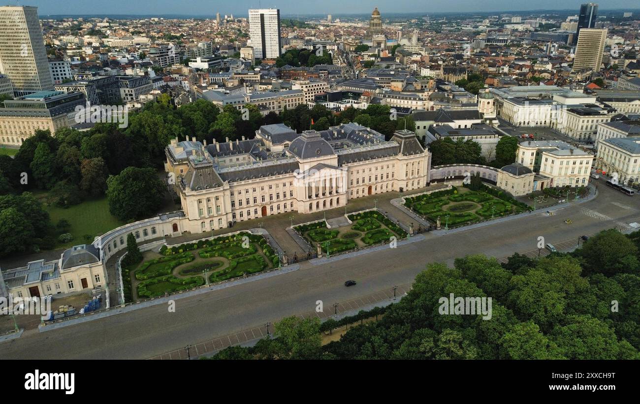 Drone photo Palais de Bruxelles Belgique europe Banque D'Images