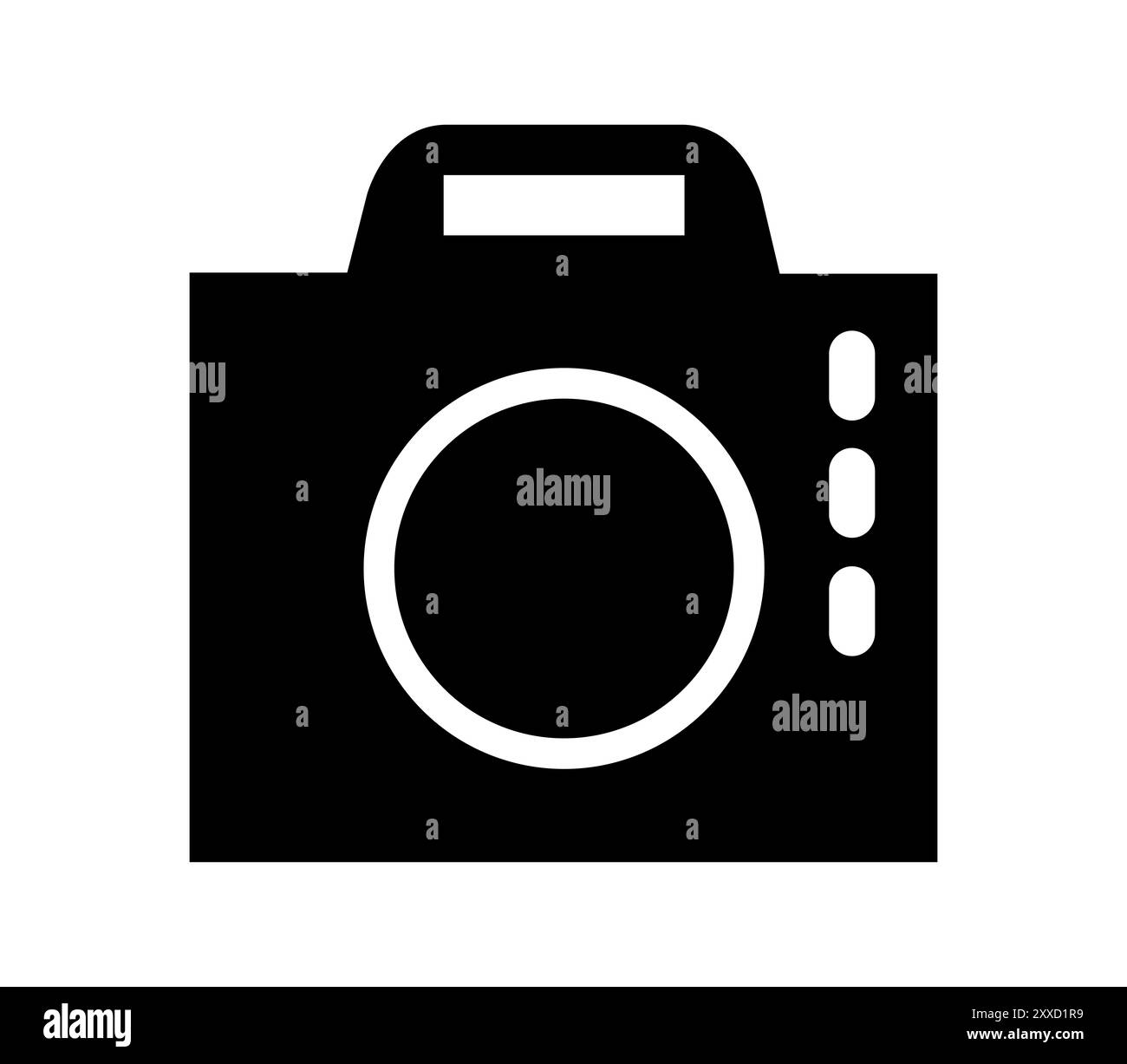 Icône de caméra illustrée en vecteur sur fond blanc Banque D'Images