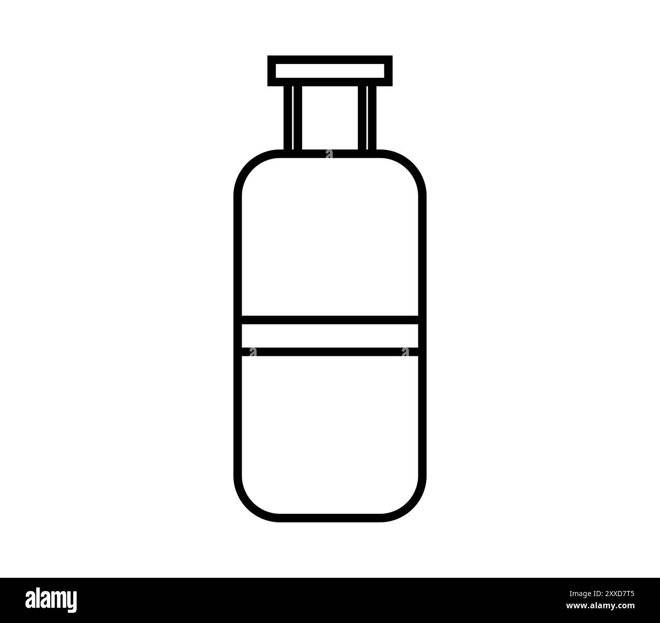 Icône de bouteille de gaz illustrée dans le vecteur sur fond blanc Banque D'Images