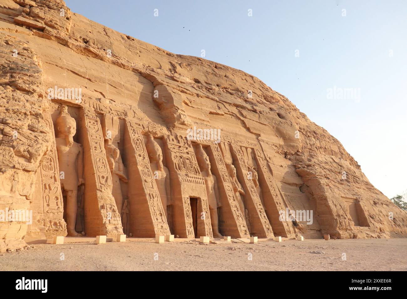 Ancien temple égyptien d'Abou Simbel (temples de Ramsess II et Néfertari) Banque D'Images