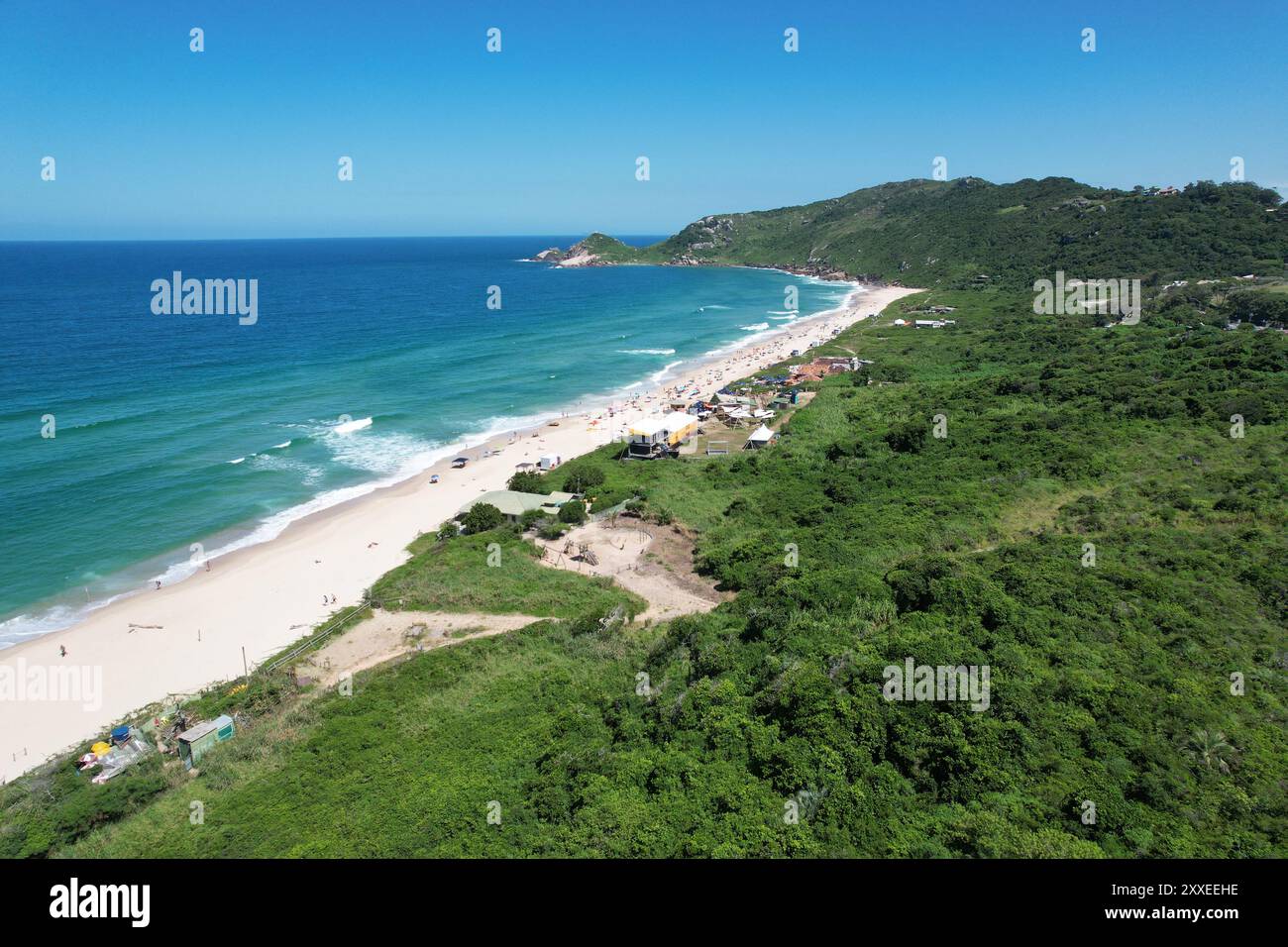 Une vue de Praia mole, plage mole, plage Florianopolis, Brésil Banque D'Images