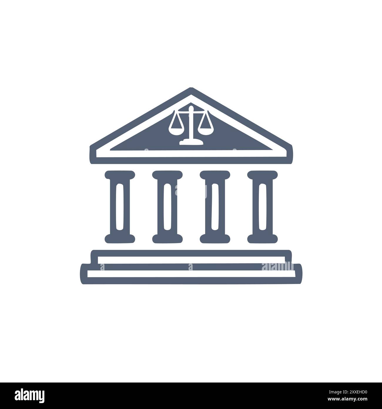 Icône du bâtiment de la justice. Conception simple et moderne d'un bâtiment avec des piliers et une échelle de justice. Parfait pour les projets juridiques, juridiques et judiciaires. Illustration de Vecteur Icône du bâtiment de la justice. Conception simple et moderne d'un bâtiment avec des piliers et une échelle de justice. Parfait pour les projets juridiques, juridiques et judiciaires. Illustration de Vecteur
