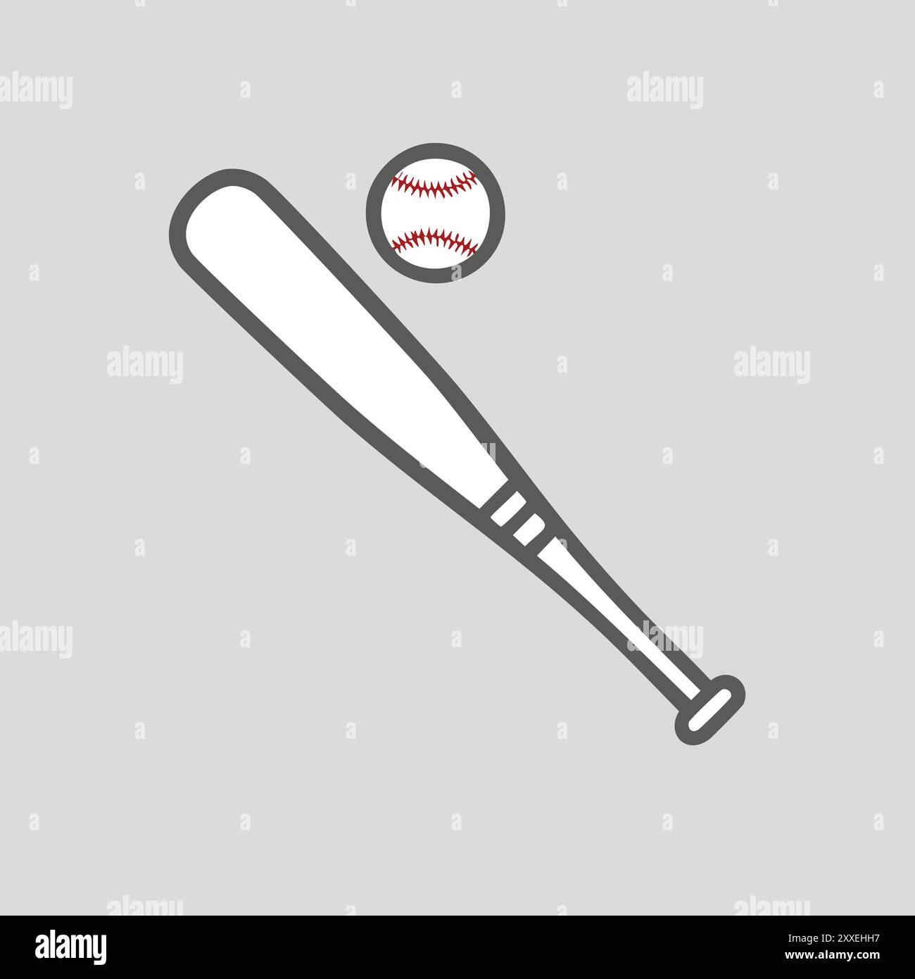 Illustration de batte de baseball et d'icône de balle. Illustration graphique vectorielle simple et moderne d'une batte et d'une balle de baseball. Parfait pour une utilisation dans la conception Web, mobile Illustration de Vecteur
