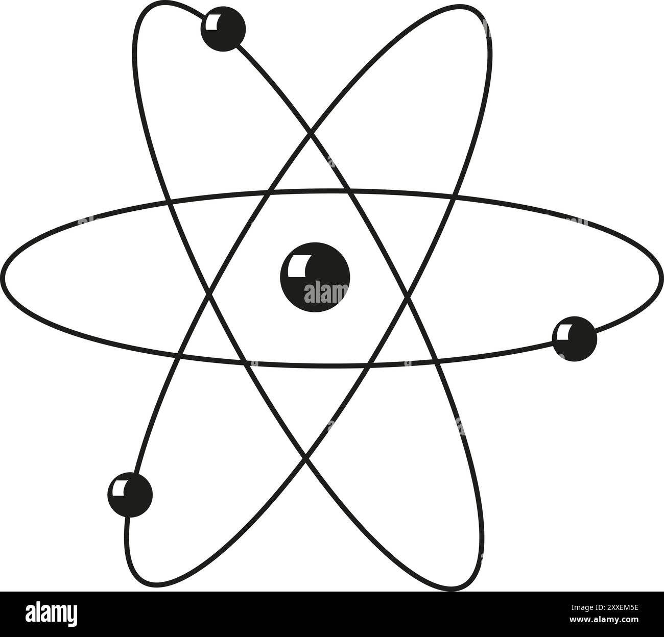 Symbole d'atome nucléaire sur fond blanc Banque D'Images