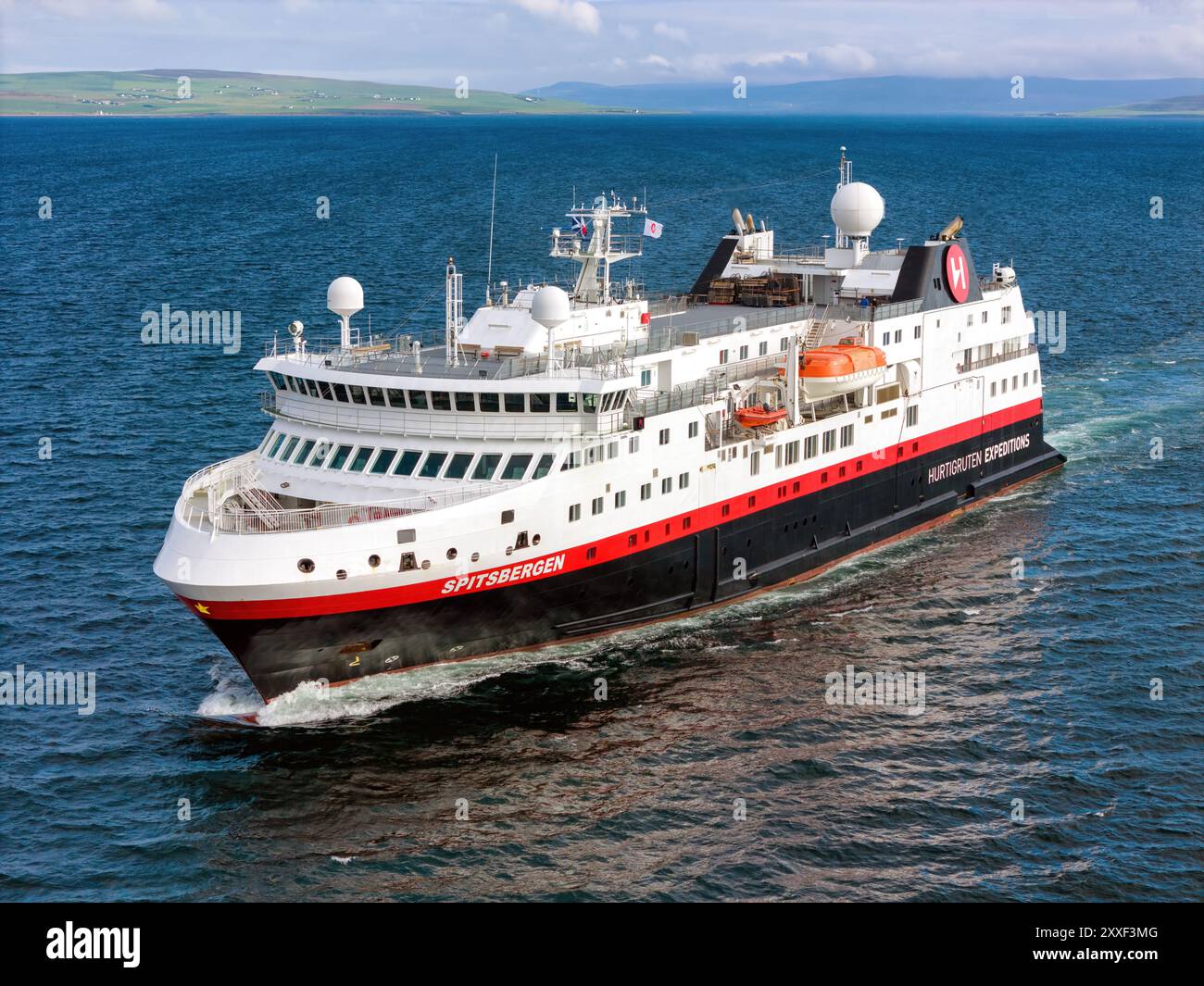 Le Spitzberg est un navire de croisière norvégien exploité par Hurtigruten Expeditions. Banque D'Images