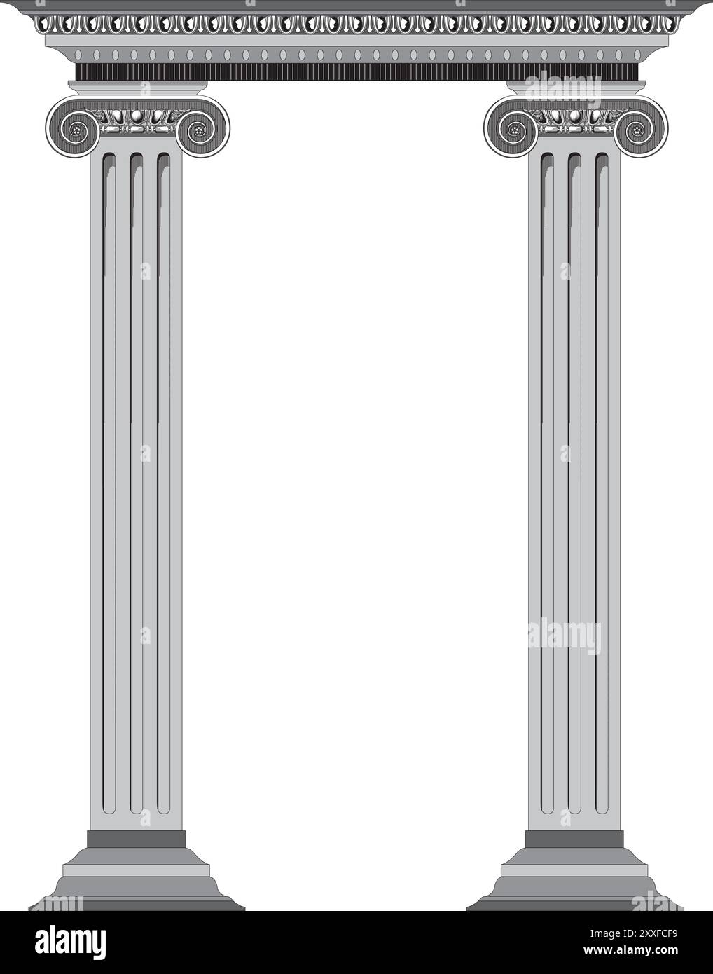 Anciens piliers classiques. Piliers d'architecture grecque et romaine, colonnes architecturales historiques isolées ensemble d'illustration vectorielle. Colonne classique antique Illustration de Vecteur