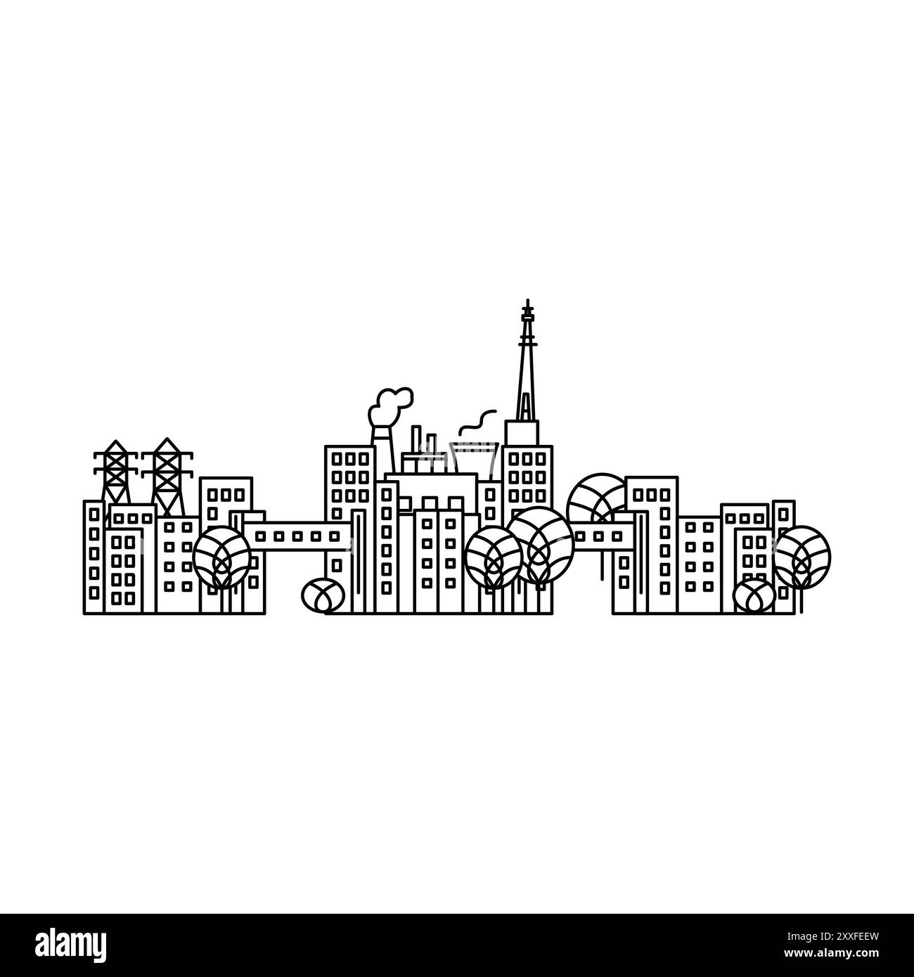 Architecture du bâtiment de la ligne Kharkiv Illustration de Vecteur