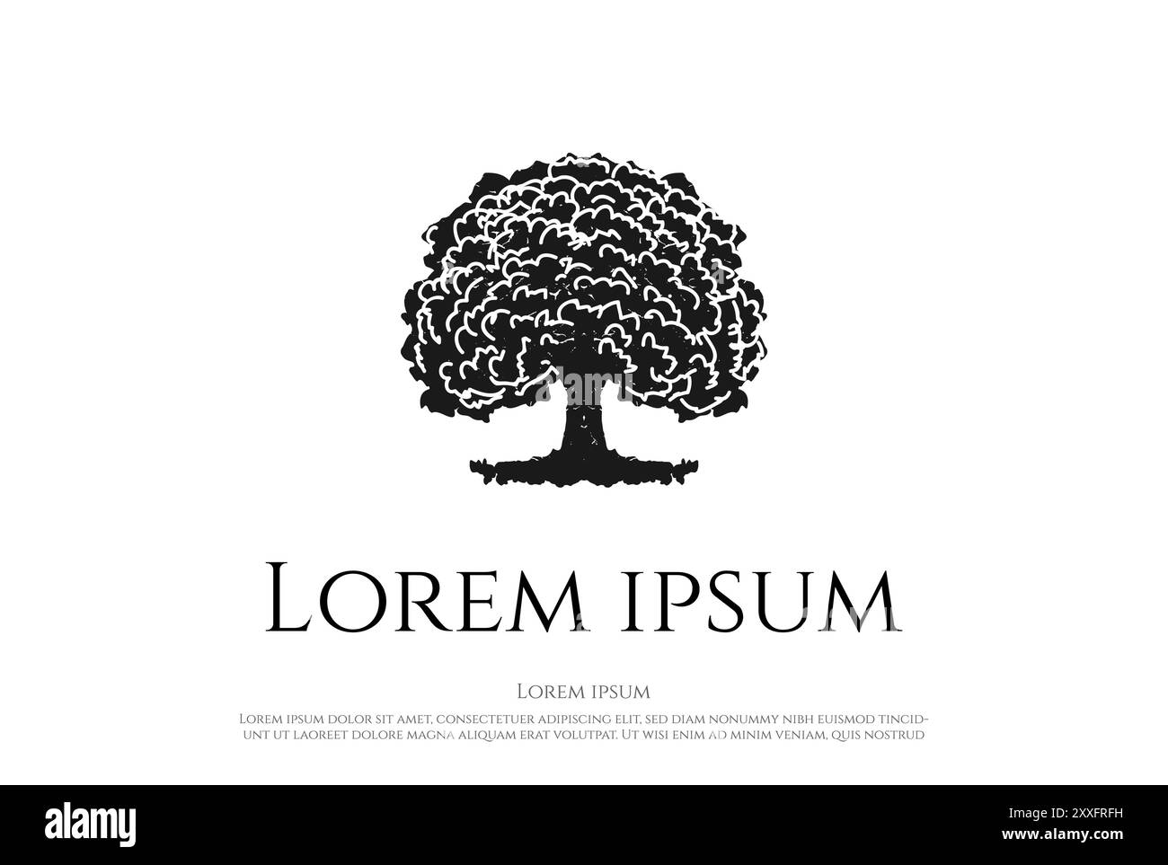 Vecteur de conception de logo Oak Banyan Tree of Life Illustration de Vecteur