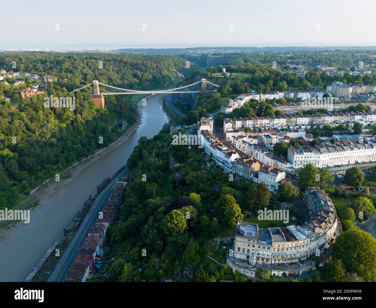 Village de Clifton et pont suspendu de Clifton. Bristol, Royaume-Uni. Banque D'Images