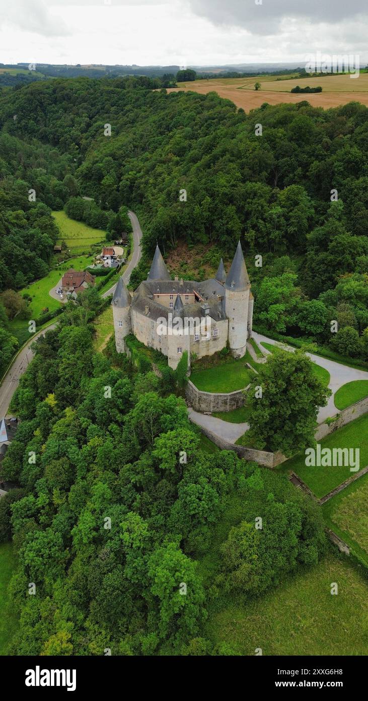 Drone photo Vêves château Belgique europe Banque D'Images