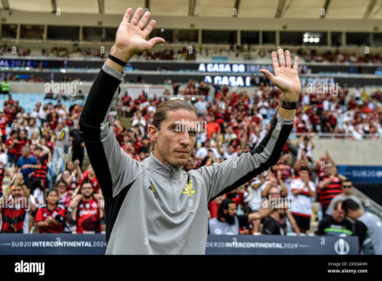 Rio de Janeiro, Brésil. 24 août 2024. RJ - RIO DE JANEIRO - 08/24/2024 - FINALE MONDIALE U20, FLAMENGO x OLIMPYACOS - Filipe Luis, entraîneur de Flamengo lors du match contre Olimpyacos au stade Maracana pour le Championnat du monde U20. Photo : Thiago Ribeiro/AGIF (photo : Thiago Ribeiro/AGIF/Sipa USA) crédit : Sipa USA/Alamy Live News Banque D'Images