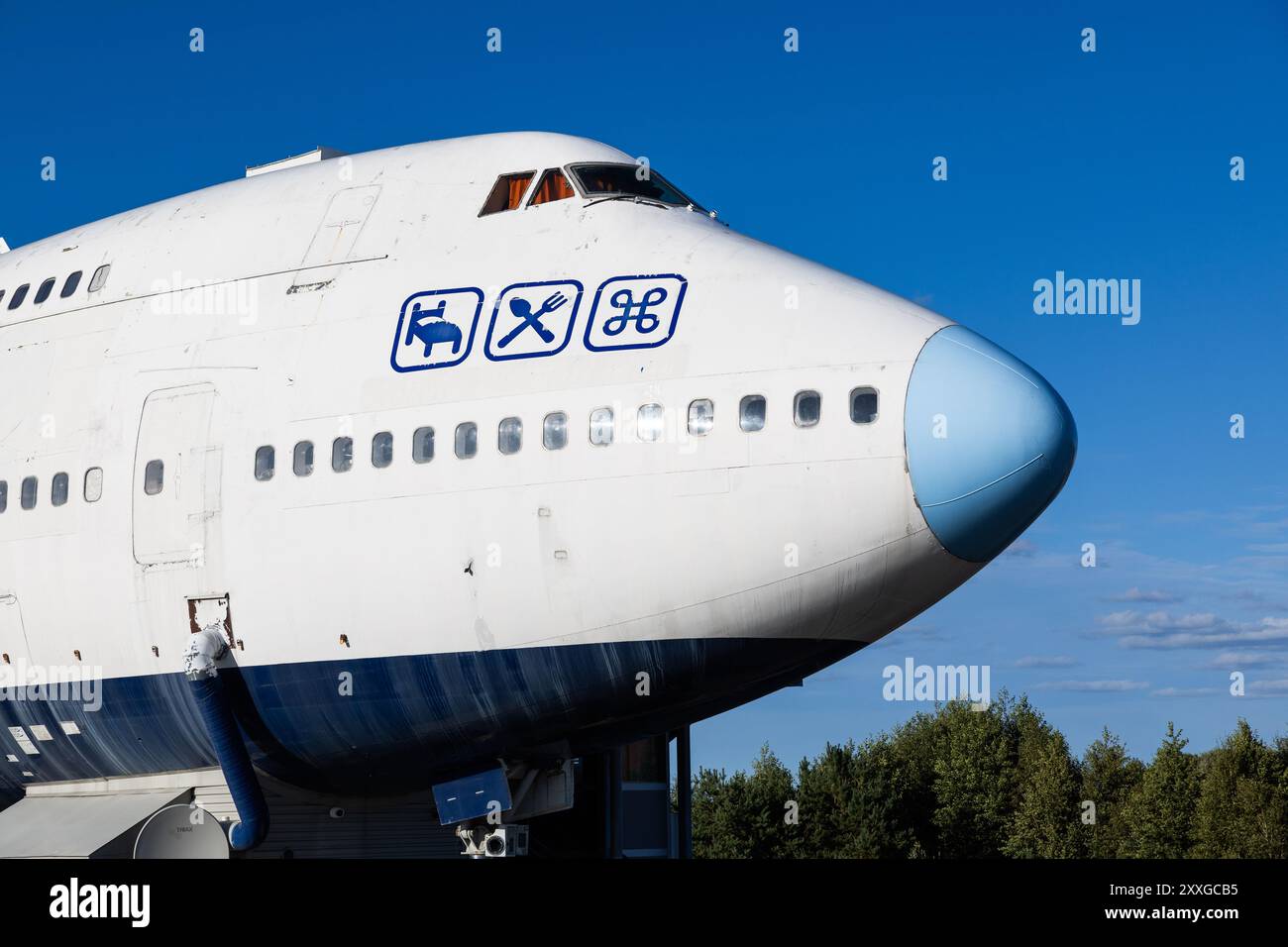 Aéroport d'Arlanda, juste au nord de Stockholm, Suède, samedi. Sur l'image : l'hôtel d'avion, Jumbo Stay Hostel, à l'aéroport Arlanda de Stockholm. Banque D'Images