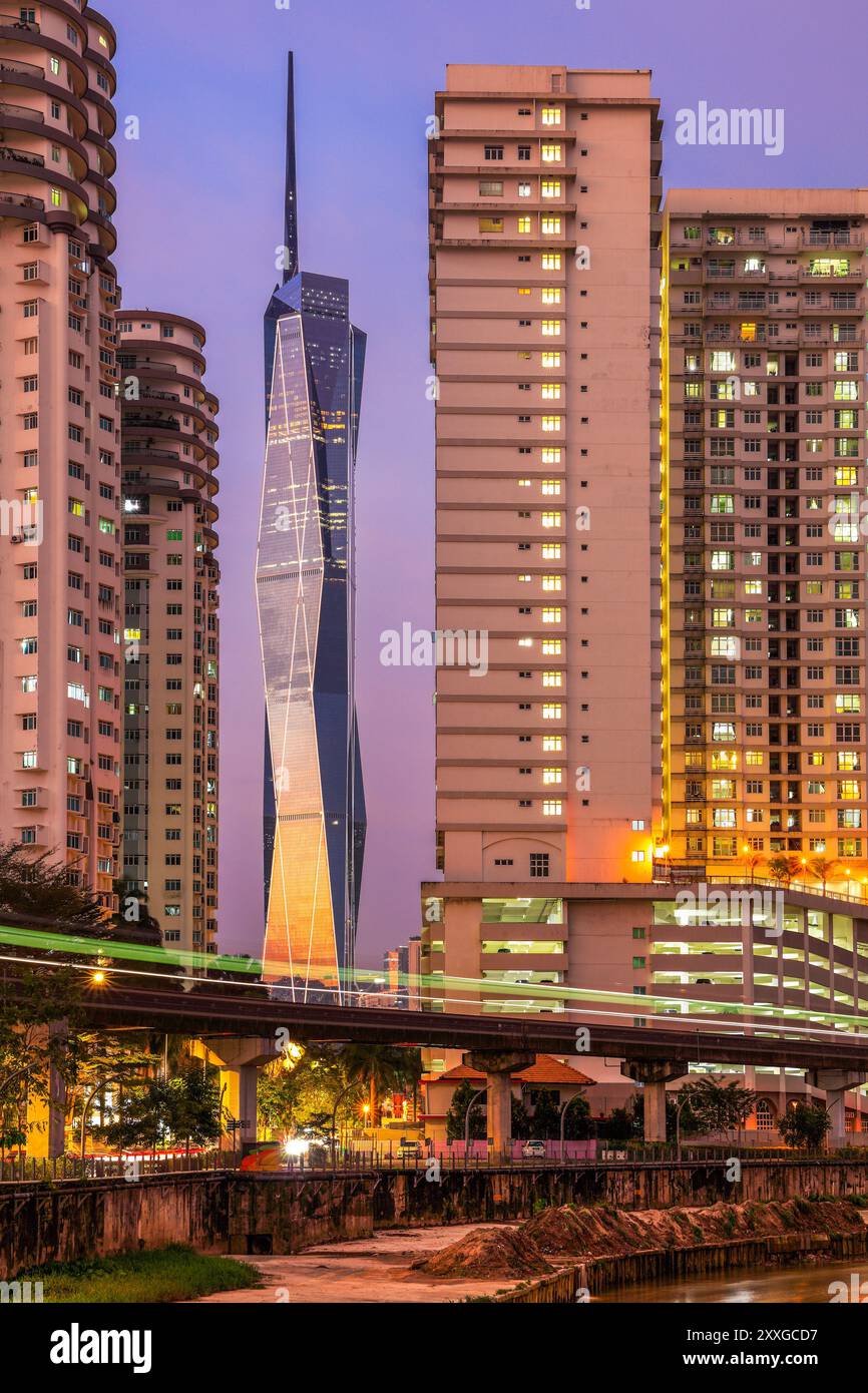 Crépuscule à Kuala Lumpur, Malaisie. Banque D'Images