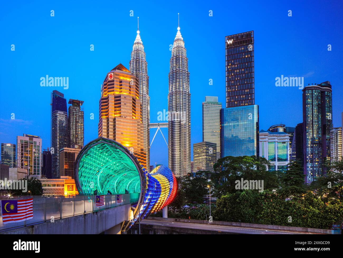 Crépuscule à Kuala Lumpur, Malaisie. Banque D'Images