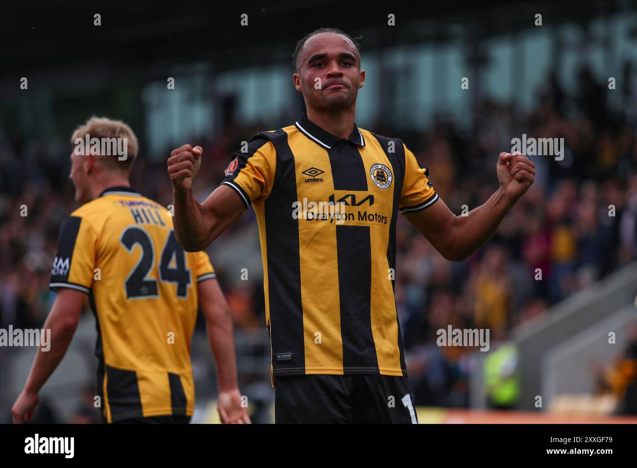 Boston, Royaume-Uni, 24 août 2024, Jai Rowe de Boston United célèbre marquer Un but, lors de Boston United vs Tamworth FC, Vanarama National League Banque D'Images