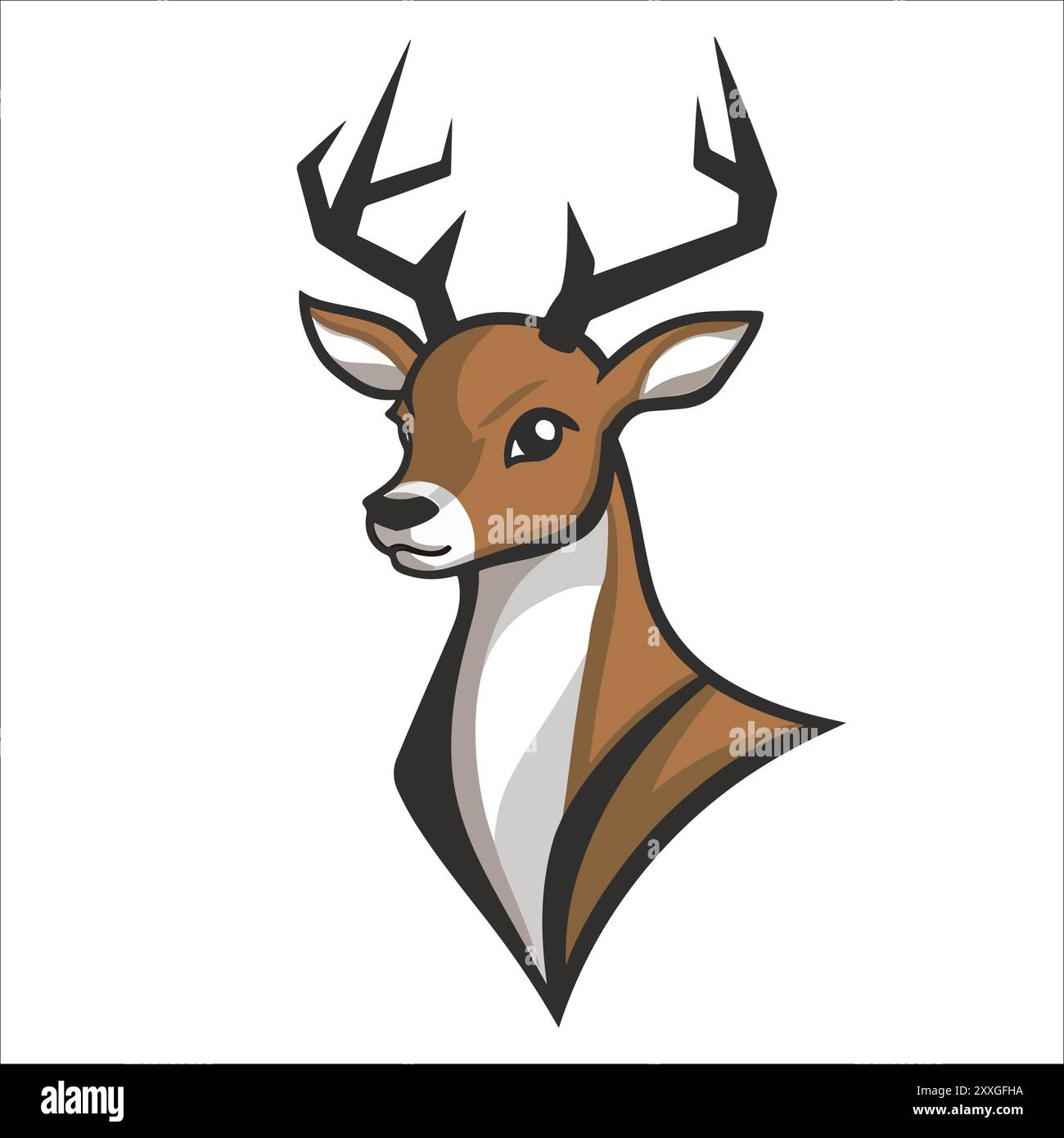 Conception stylisée de modèle de logo de cerf, concept géométrique de logo de cerf, illustration de cerf de pluie Illustration de Vecteur