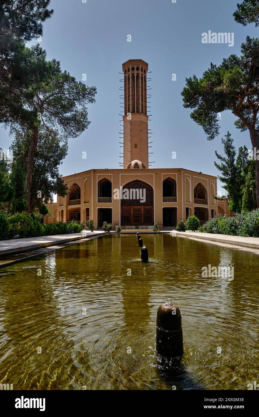 Jardin Dowlatabad, Yazd, Iran, photo en angle bas Banque D'Images