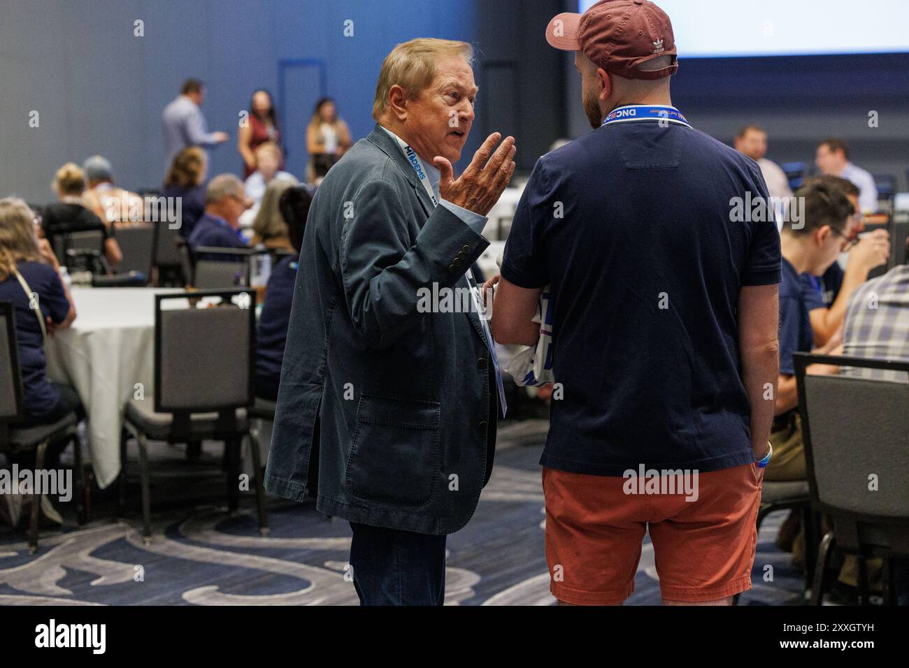 Chicago, États-Unis. 19 août 2024. L'ancien gouverneur du Michigan Jim Blanchard lors d'un petit-déjeuner de la délégation du Parti démocrate du Michigan lors de la Convention nationale démocrate à Chicago, Ill., le 19 août 2024. (Photo de Andrew Roth/Sipa USA) crédit : Sipa USA/Alamy Live News Banque D'Images