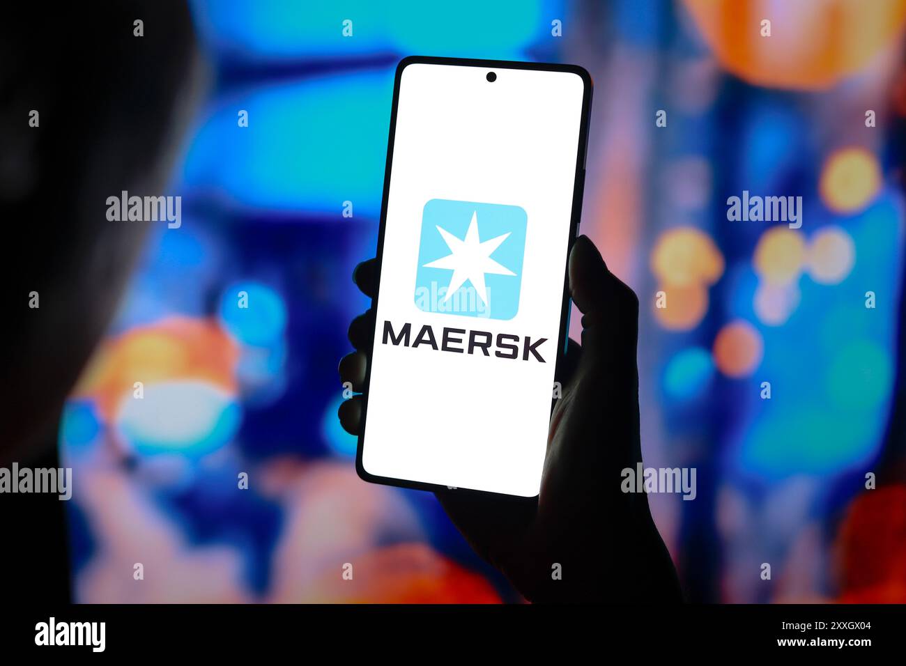 Paraguay. 23 août 2024. Dans cette illustration photo, le logo A. P. Moller-Maersk Group (Maersk) est affiché sur un écran de smartphone. (Crédit image : © Jaque Silva/SOPA images via ZUMA Press Wire) USAGE ÉDITORIAL SEULEMENT! Non destiné à UN USAGE commercial ! Banque D'Images