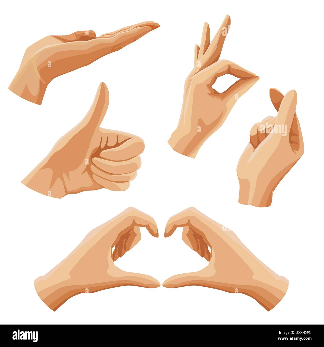 Ensemble vectoriel de gestes d'émoticône pointant la main humaine. L'illustration représente des doigts emoji dans un style plat. Pack pour carte, bannière, flyer, conception d'affiche Illustration de Vecteur