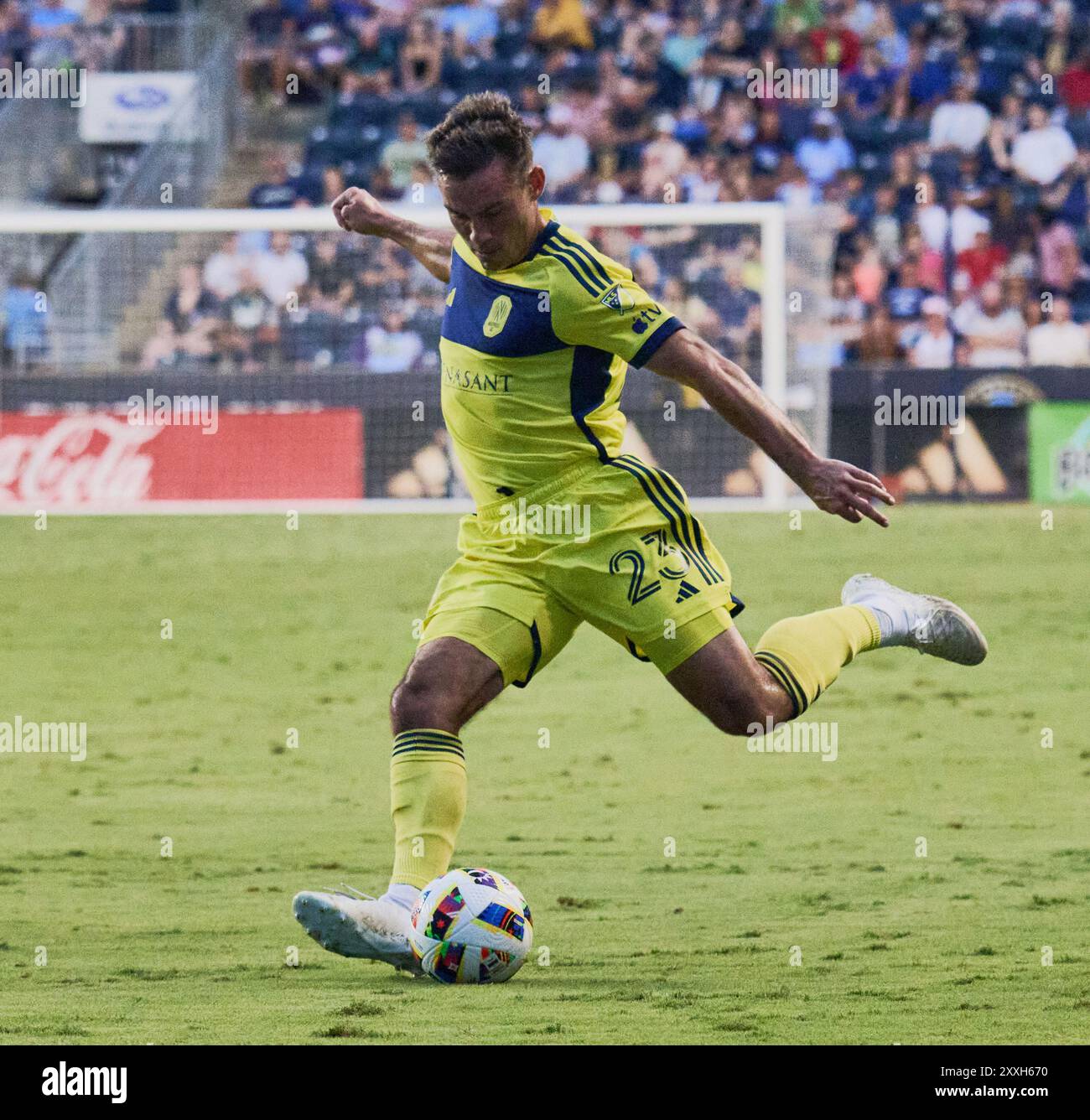 CHESTER, PA, États-Unis - 20 JUILLET 2024 : MLS match entre Philadelphia Union et Nashville SC au Subaru Park. ***USAGE ÉDITORIAL SEULEMENT*** Banque D'Images