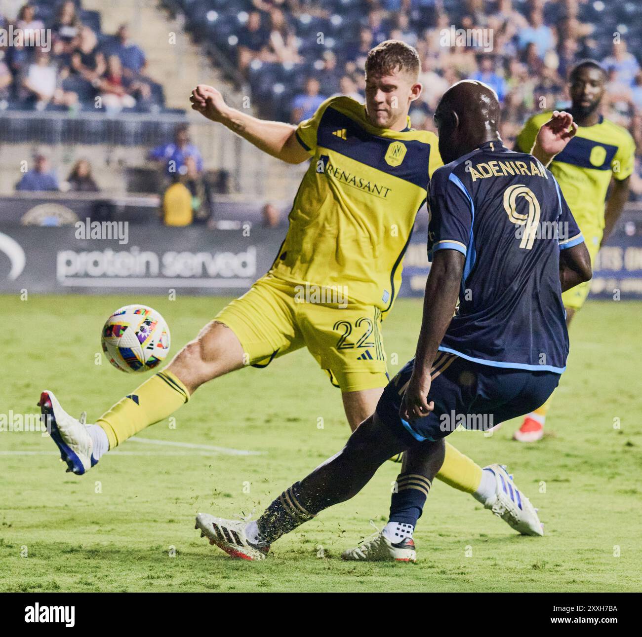 CHESTER, PA, États-Unis - 20 JUILLET 2024 : MLS match entre Philadelphia Union et Nashville SC au Subaru Park. ***USAGE ÉDITORIAL SEULEMENT*** Banque D'Images