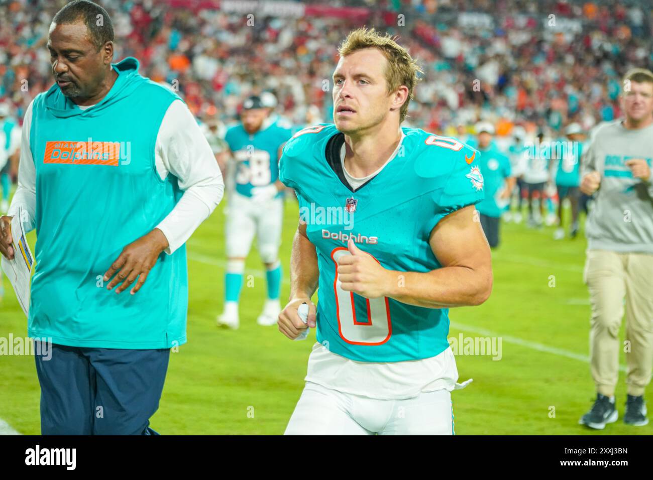 Tampa Bay, Floride, États-Unis, 33 août 2024, Braxton Berrios, joueur des Miami Dolphins, #0 au Raymond James Stadium. (Crédit photo : Marty Jean-Louis/Alamy Live News Banque D'Images