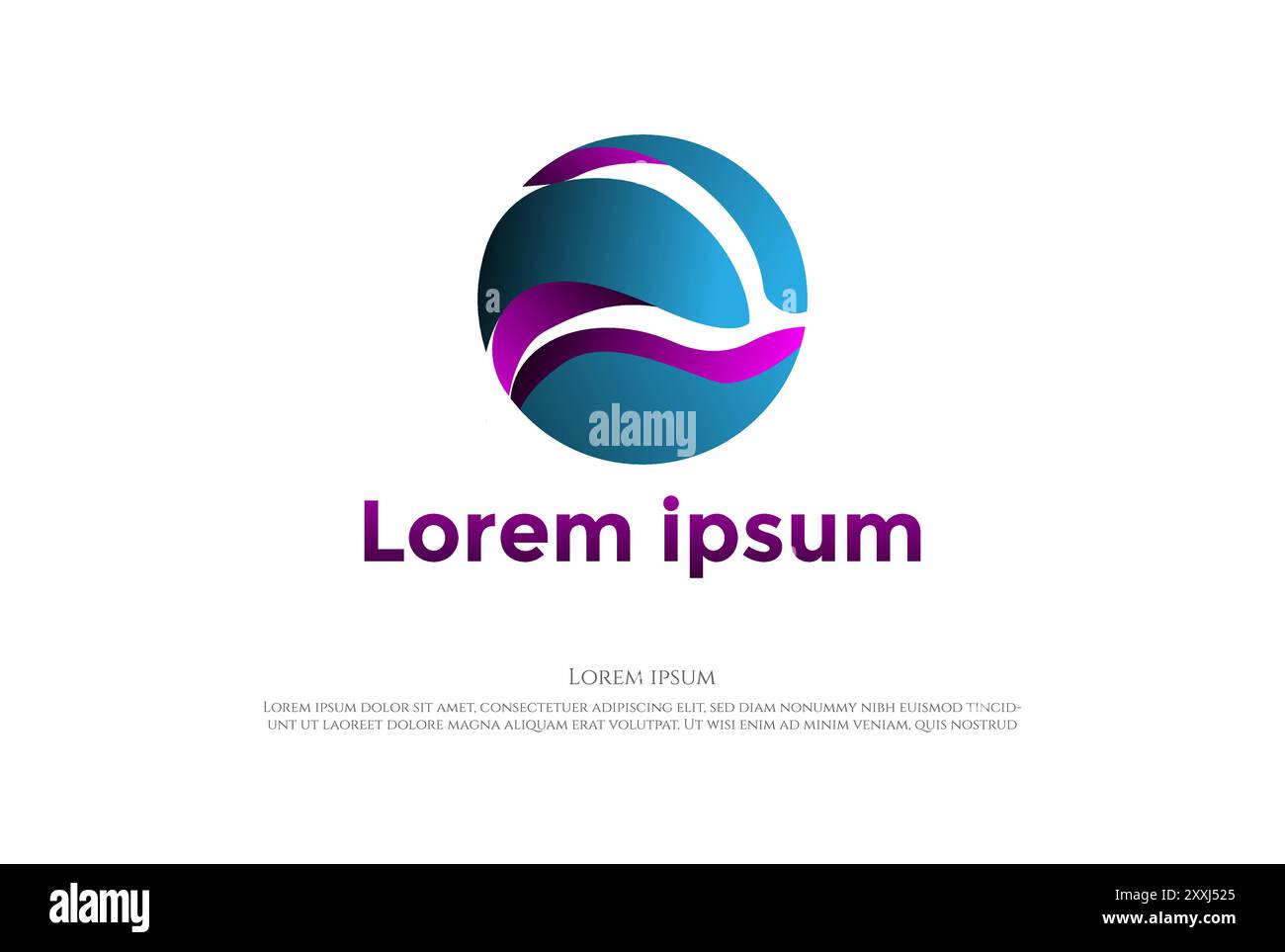 Futuriste Violet 3D cercle circulaire rond bulle logo vecteur de conception Illustration de Vecteur