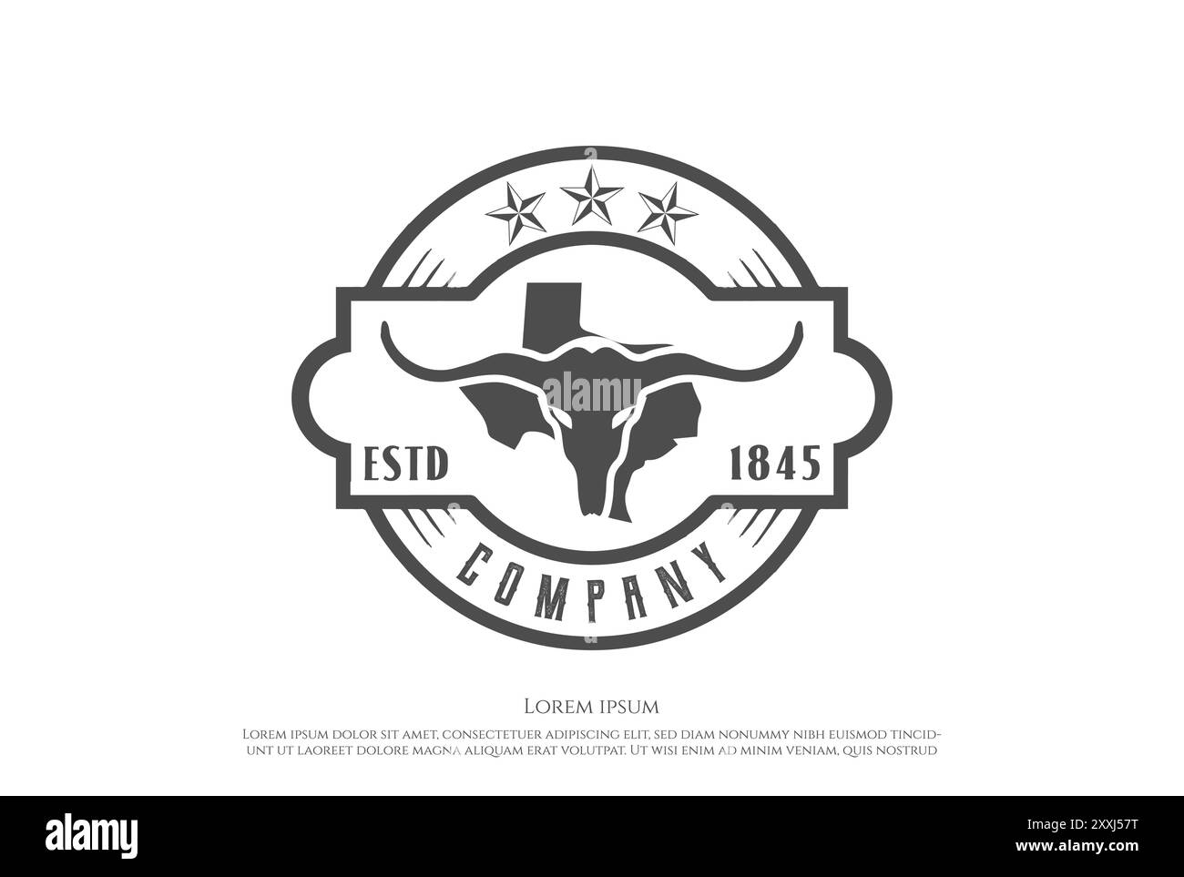 Vintage rétro Western Texas badge Emblem logo Design Vector Illustration de Vecteur