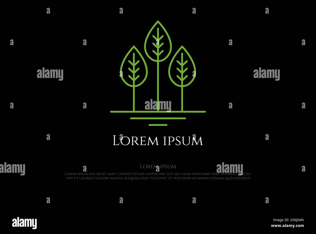 Feuille de plante minimaliste simple pour nature Garden environnement logo Design vecteur Illustration de Vecteur