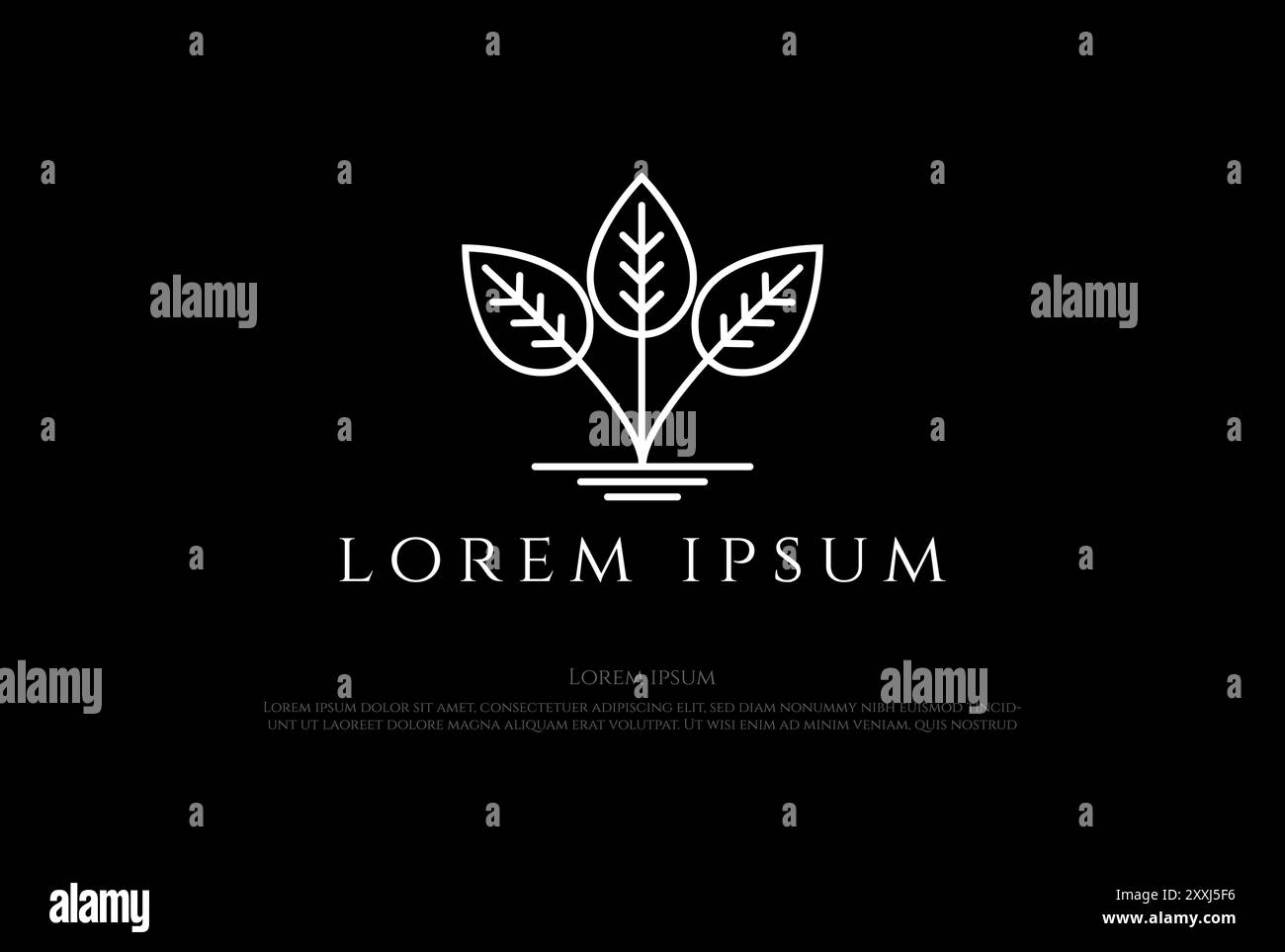 Feuille de plante minimaliste simple pour nature Garden environnement logo Design vecteur Illustration de Vecteur