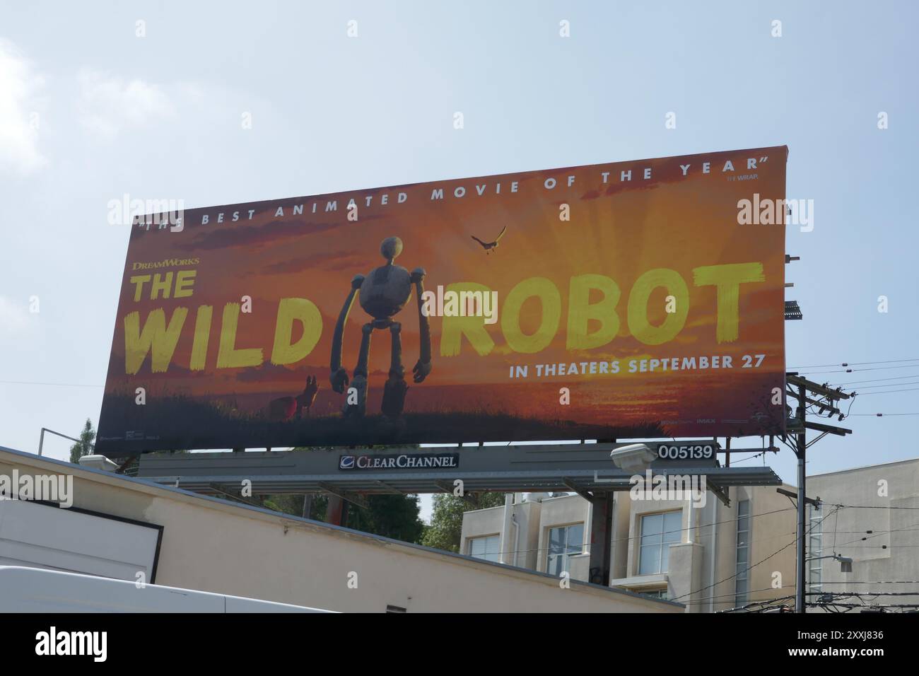 Los Angeles, Californie, USA 23 août 2024 le Wild robot Billboard le 23 août 2024 à Los Angeles, Californie, USA. Photo de Barry King/Alamy Stock photo Banque D'Images