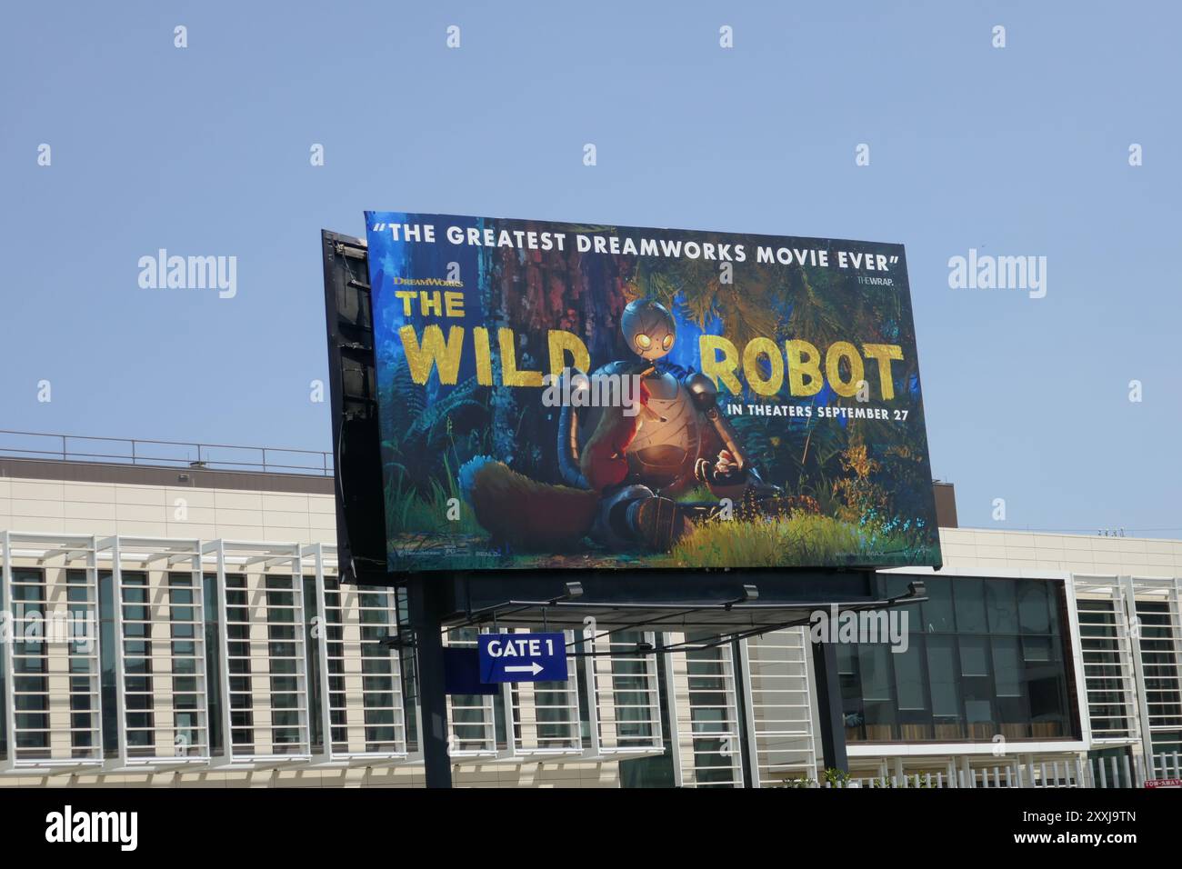 Los Angeles, Californie, USA 23 août 2024 le Wild robot Billboard le 23 août 2024 à Los Angeles, Californie, USA. Photo de Barry King/Alamy Stock photo Banque D'Images