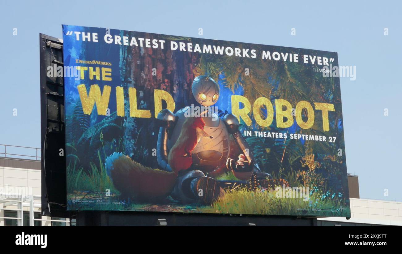 Los Angeles, Californie, USA 23 août 2024 le Wild robot Billboard le 23 août 2024 à Los Angeles, Californie, USA. Photo de Barry King/Alamy Stock photo Banque D'Images