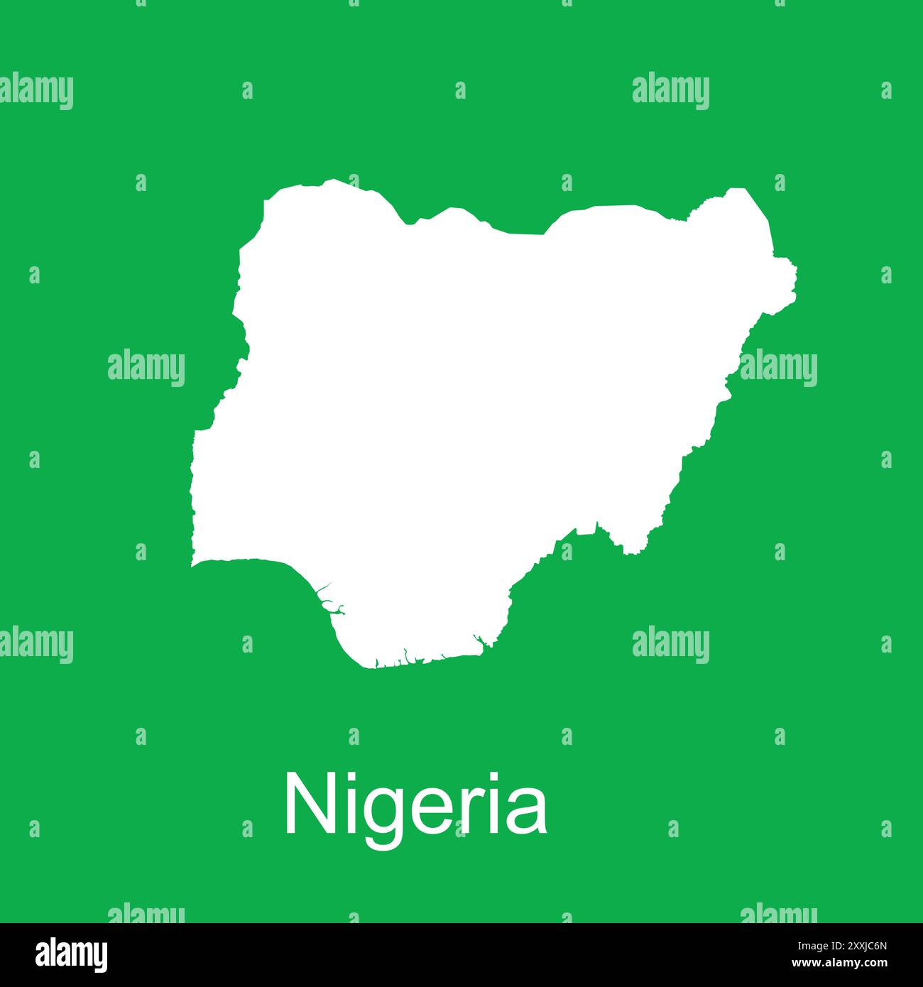 Conception d'illustration de carte d'icône de pays Nigeria Illustration de Vecteur