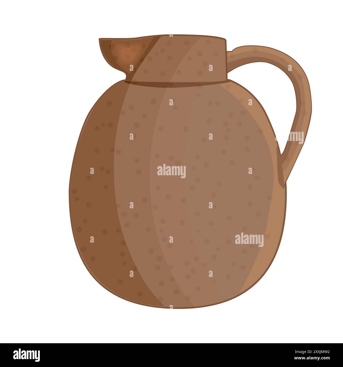 Potteryd. Pichet en céramique. Vieux pichet en argile. Pot ou carafe en terre. Récipient ou décanteur en faïence. Vaisselle en ficelle. Ustensile rustique. Vaisselle en porcelaine. Vecteur Illustration de Vecteur
