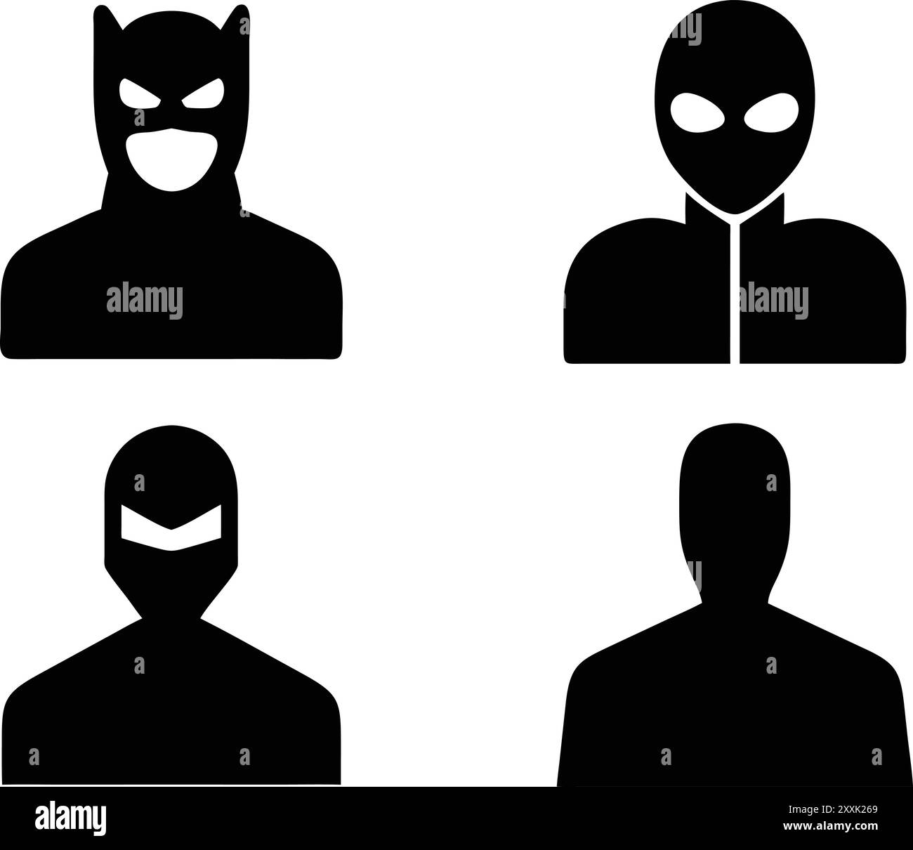 masque de super-héros silhouette cape Illustration de Vecteur