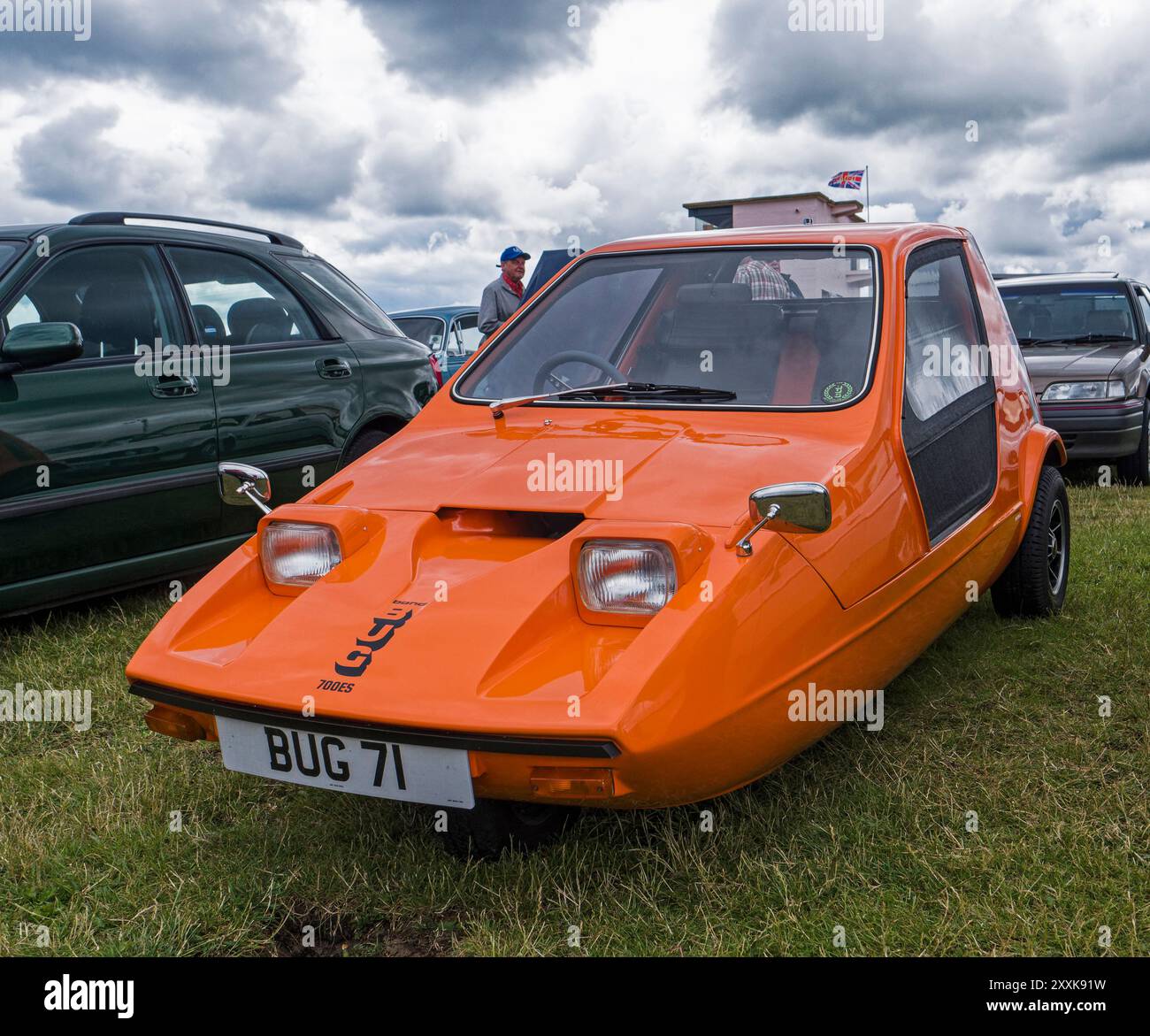 The Three Wheel Bond Bug exposé lors d'un événement à Blyth, Northumberland, Royaume-Uni Banque D'Images