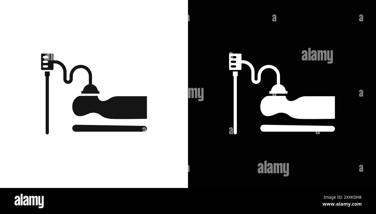 Contour vectoriel de signe d'icône d'anesthésie en noir et blanc Illustration de Vecteur