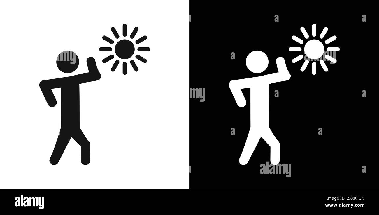 contour de vecteur de signe de logo d'icône humaine chaude en couleur noire et blanche Illustration de Vecteur