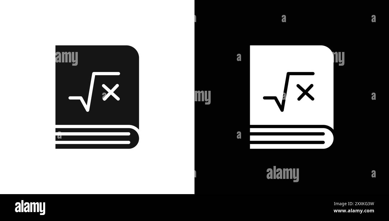 Maths icône de logo logo de signe de contour de vecteur en noir et blanc de couleur Illustration de Vecteur