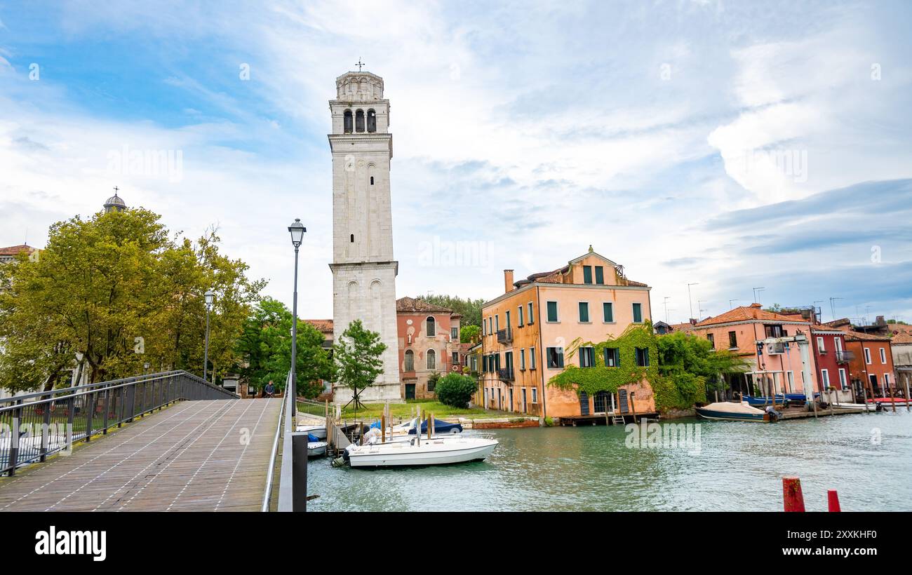 Venise, Italie, Campanile di San Pietro di Castello dans le quartier Castello, éditorial seulement. Banque D'Images